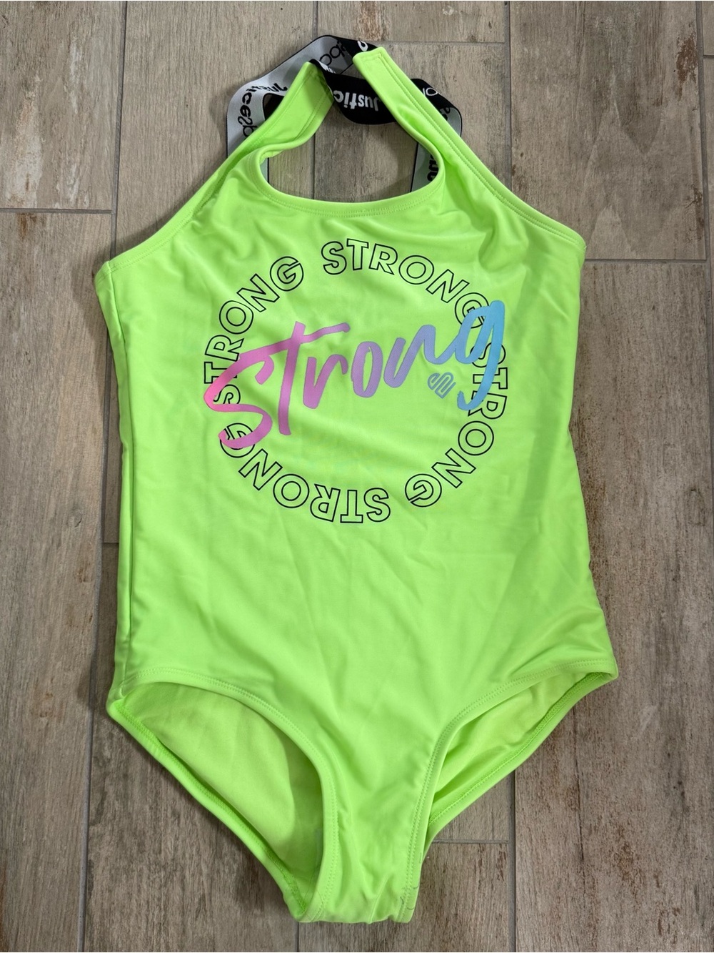 Justice Bright Green Repreve UPF 50+ Tag. Girl's Size 18 "Strong"